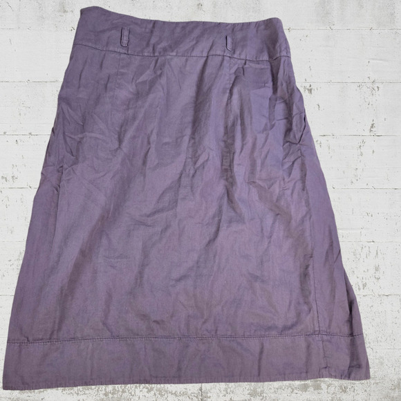 Y2K Hache Mauve Purple Italian High Waisted Classic A Line Midi Skirt Size 6 - Picture 8 of 8